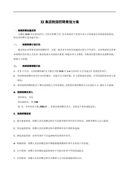 校园招聘方案—2016