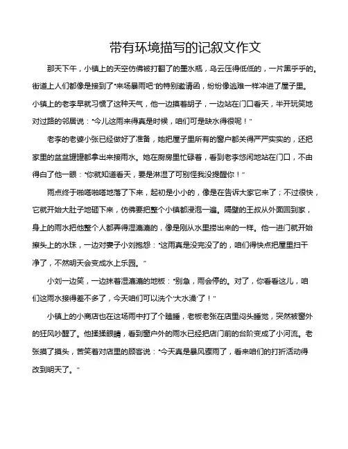 带有环境描写的记叙文作文