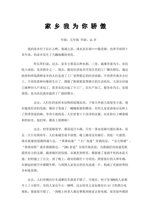 家乡我为你骄傲