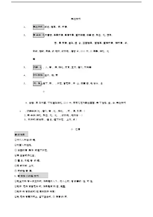 (完整版)高中语文小说的知识点总结.doc