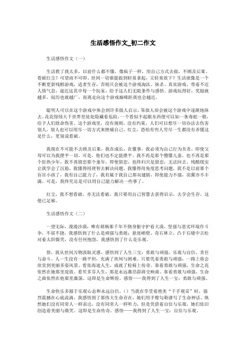 生活感悟作文_初二作文.doc