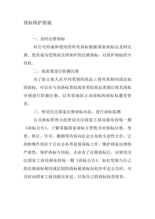 商标保护措施