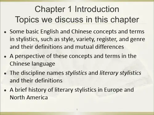 Literary Stylistics Chapter 1 Introduction