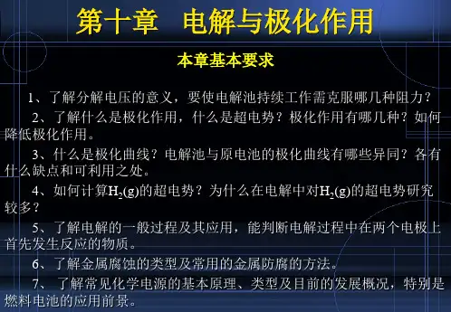 10物化-下-第十章电解与极化作用PPT课件