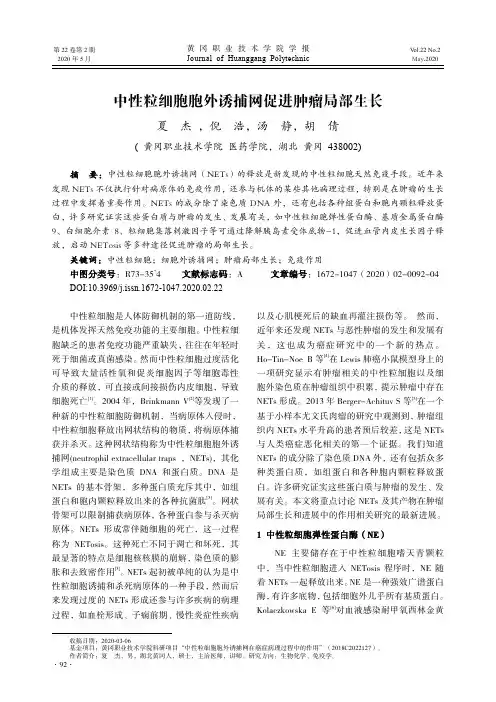 中性粒细胞胞外诱捕网促进肿瘤局部生长