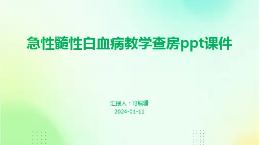 急性髓性白血病教学查房PPT课件