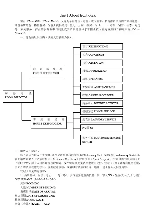 酒店英语(不可多得)