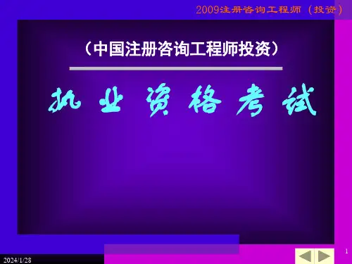 注册咨询工程师(项目决策分析与评价)讲义