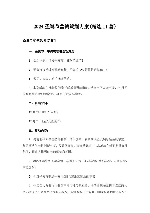 2024圣诞节营销策划方案(精选11篇)