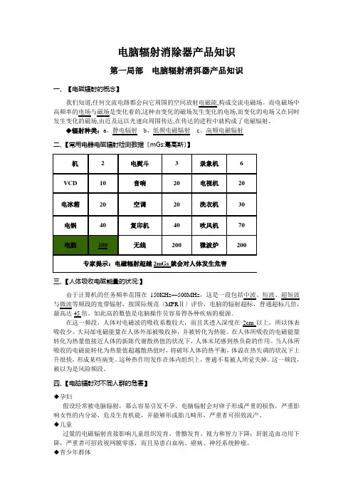 电脑辐射消除器产品知识