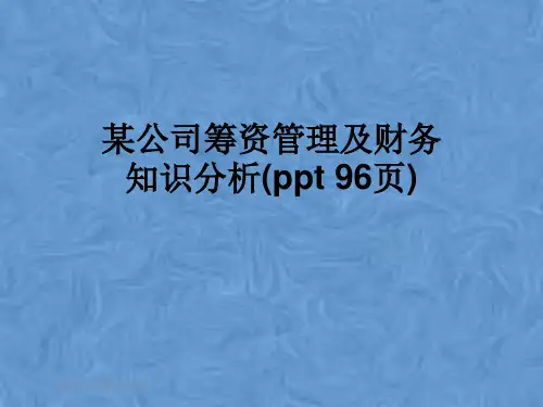 某公司筹资管理及财务知识分析(ppt 96页)