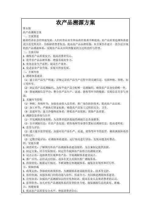 农产品溯源方案
