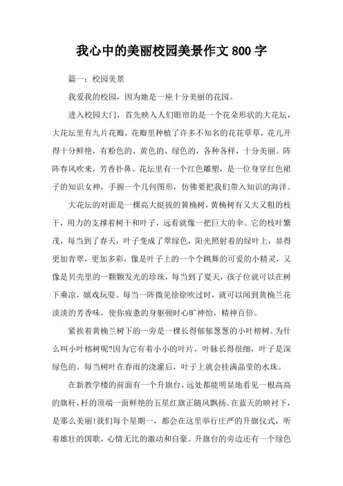 我心中的美丽校园美景作文800字