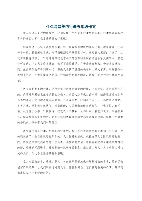 什么是最美的行囊五年级作文