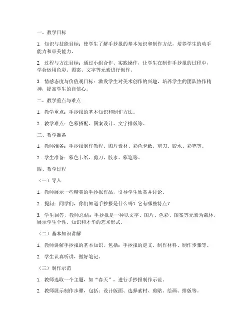 手抄报教案设计模板