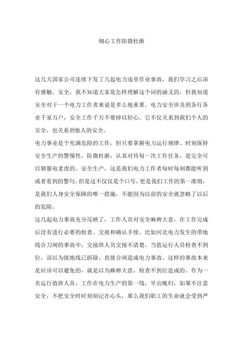 细心工作防微杜渐