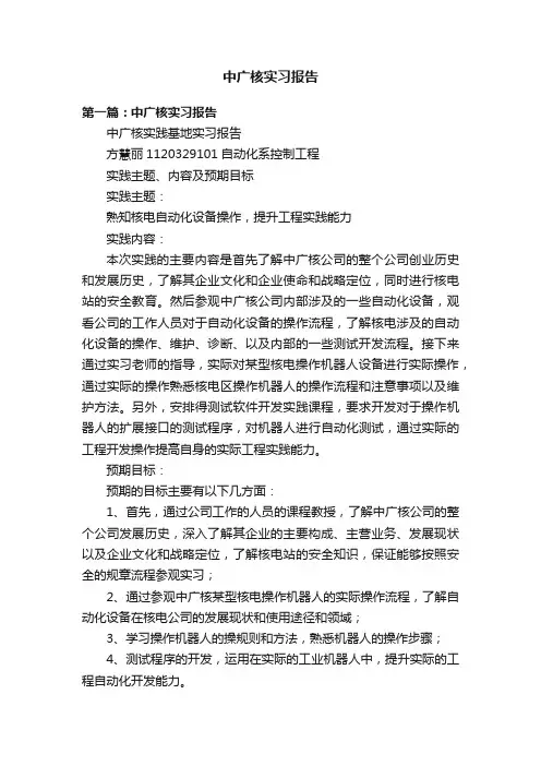 中广核实习报告