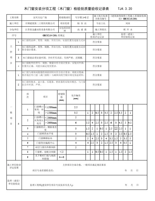木门检验批