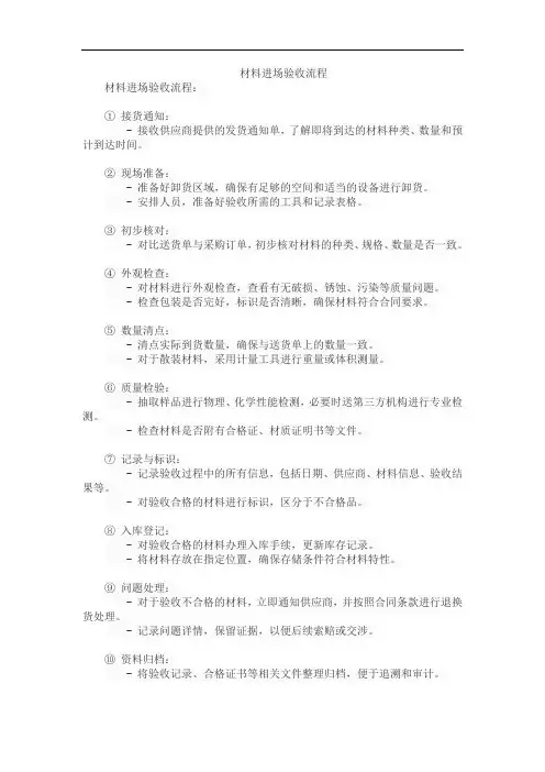 材料进场验收流程