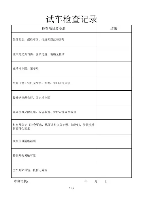 各类设备、设施验收及检查记录表20