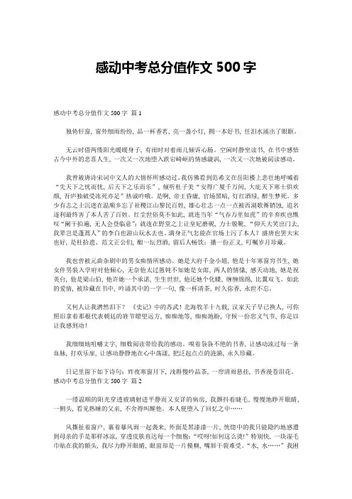 感动中考满分作文500字_9精选