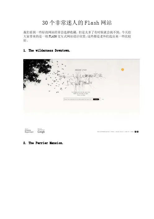 30个非常迷人的Flash网站