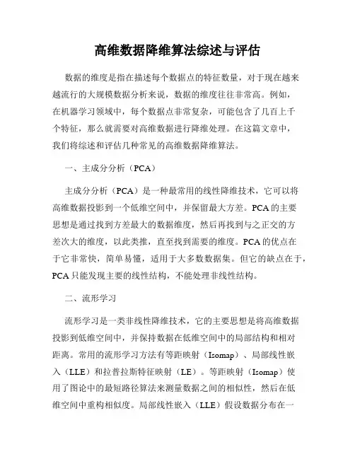 高维数据降维算法综述与评估