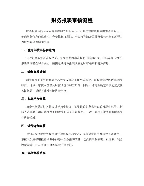 财务报表审核流程