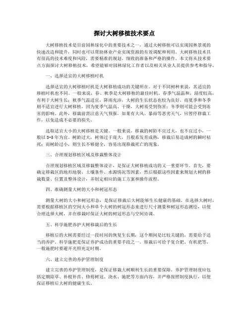 探讨大树移植技术要点