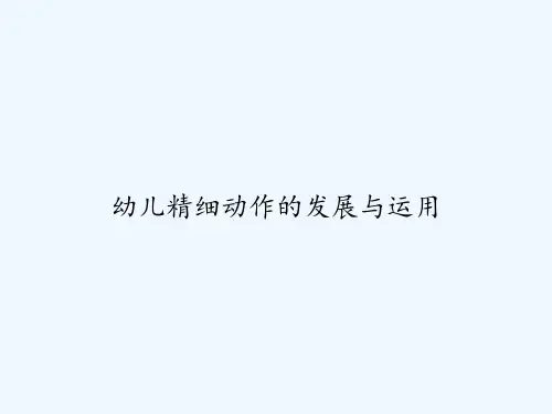 幼儿精细动作的发展与运用 PPT