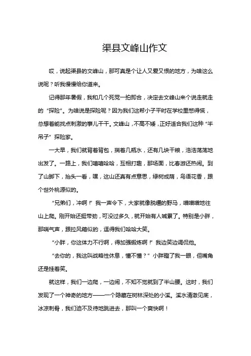 渠县文峰山作文