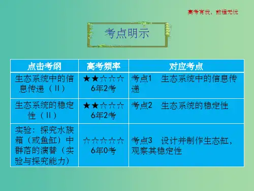 高考生物一轮复习 专题四 3 生态系统的信息传递及生态系统的稳定性课件 新人教版必修3