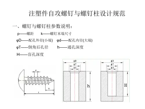 注塑件自攻螺钉与螺钉柱设计规范