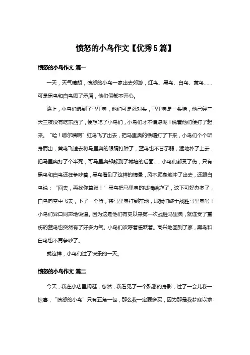 愤怒的小鸟作文【优秀5篇】