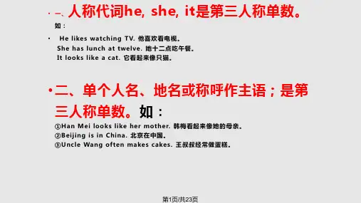 英语动词三人称单数PPT课件