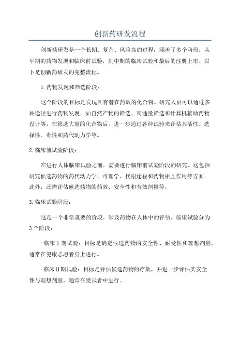 创新药研发流程