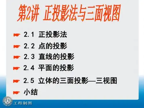 南理工工程制图第2讲正投影法与三面视图