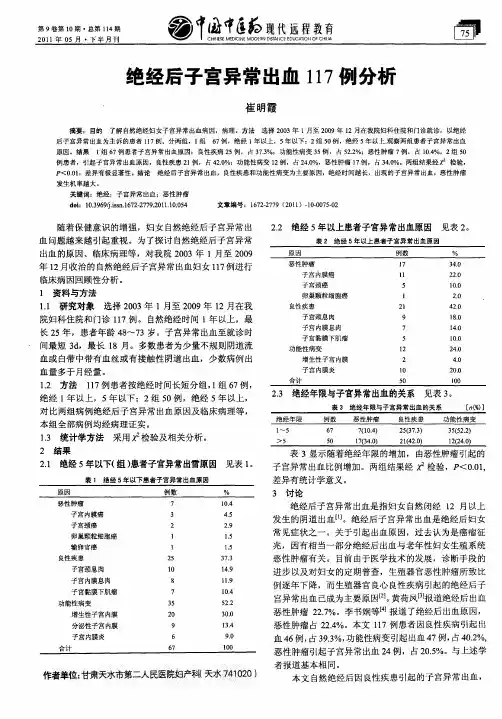 绝经后子宫异常出血117例分析