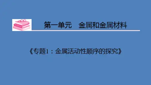 第1单元 《专题1：金属活动性顺序的探究》
