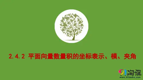课件7：2.4.2 平面向量数量积的坐标表示、模、夹角