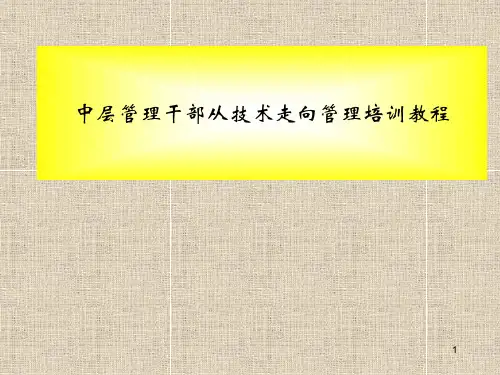 中层管理干部从技术走向管理培训PPT课件教程