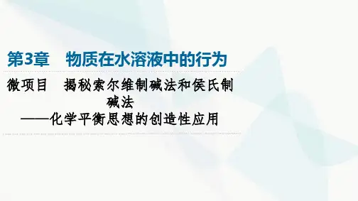 鲁科版高中化学选择性必修1第3章微项目揭秘索尔维制碱法和侯氏制碱法课件