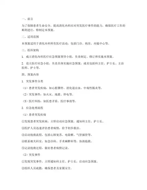 消化内科医疗应急预案