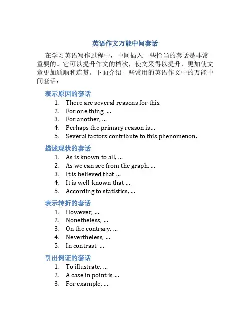 英语作文万能中间套话