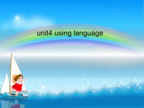 人教课标版高中英语选修8Unit4Using language (共29张PPT)
