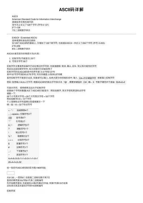 ASCII码详解