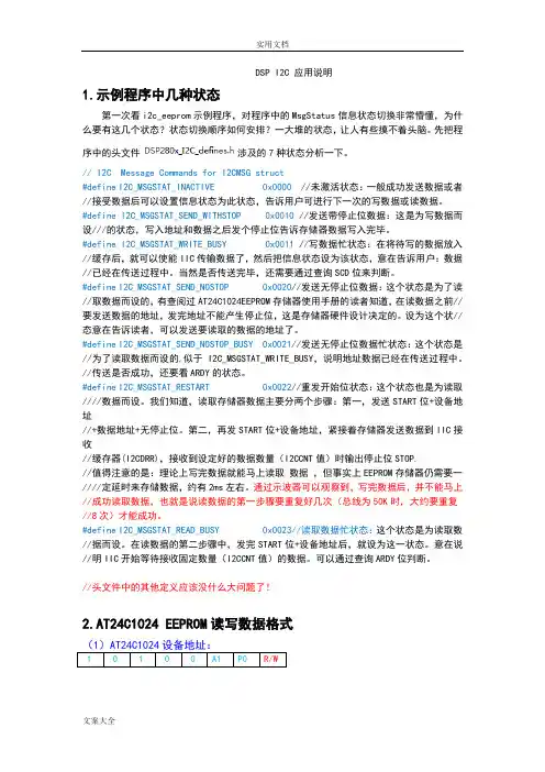 DSP28335I2C接口应用