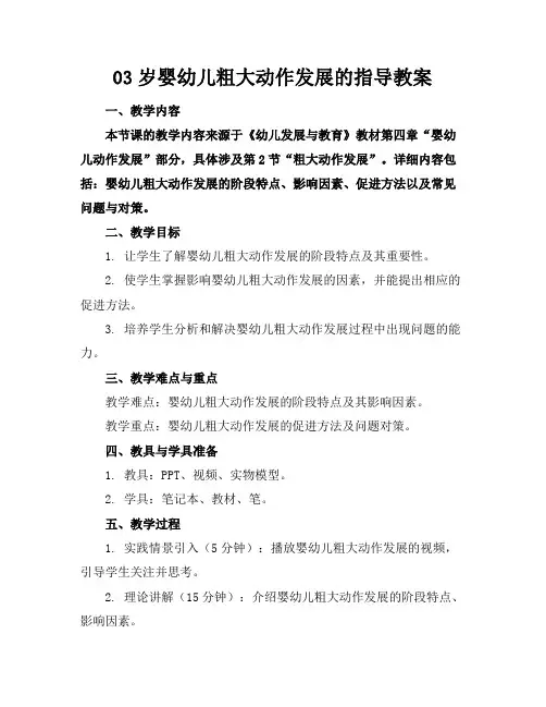 03岁婴幼儿粗大动作发展的指导教案