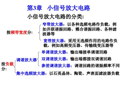 第3章小信号放大电路解读