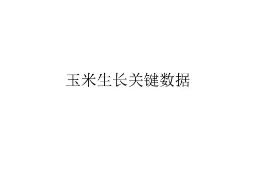 玉米生长关键数据